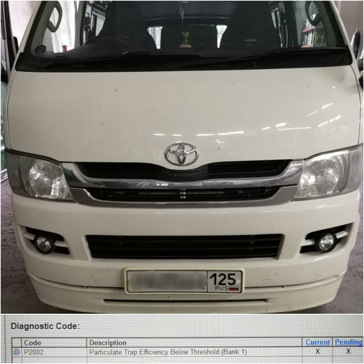 Toyota Hiace — отключение системы DPF в г.Находка